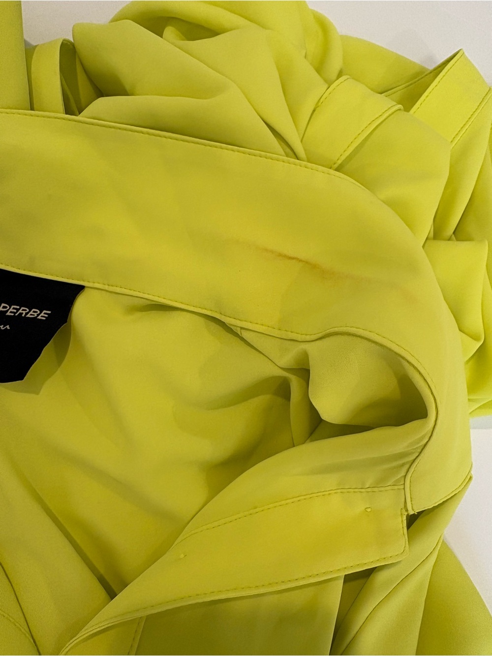 Le Superbe Miko Neon Yellow Tie-Waist Maxi Shirt Dress 12 - Picture 9 of 9